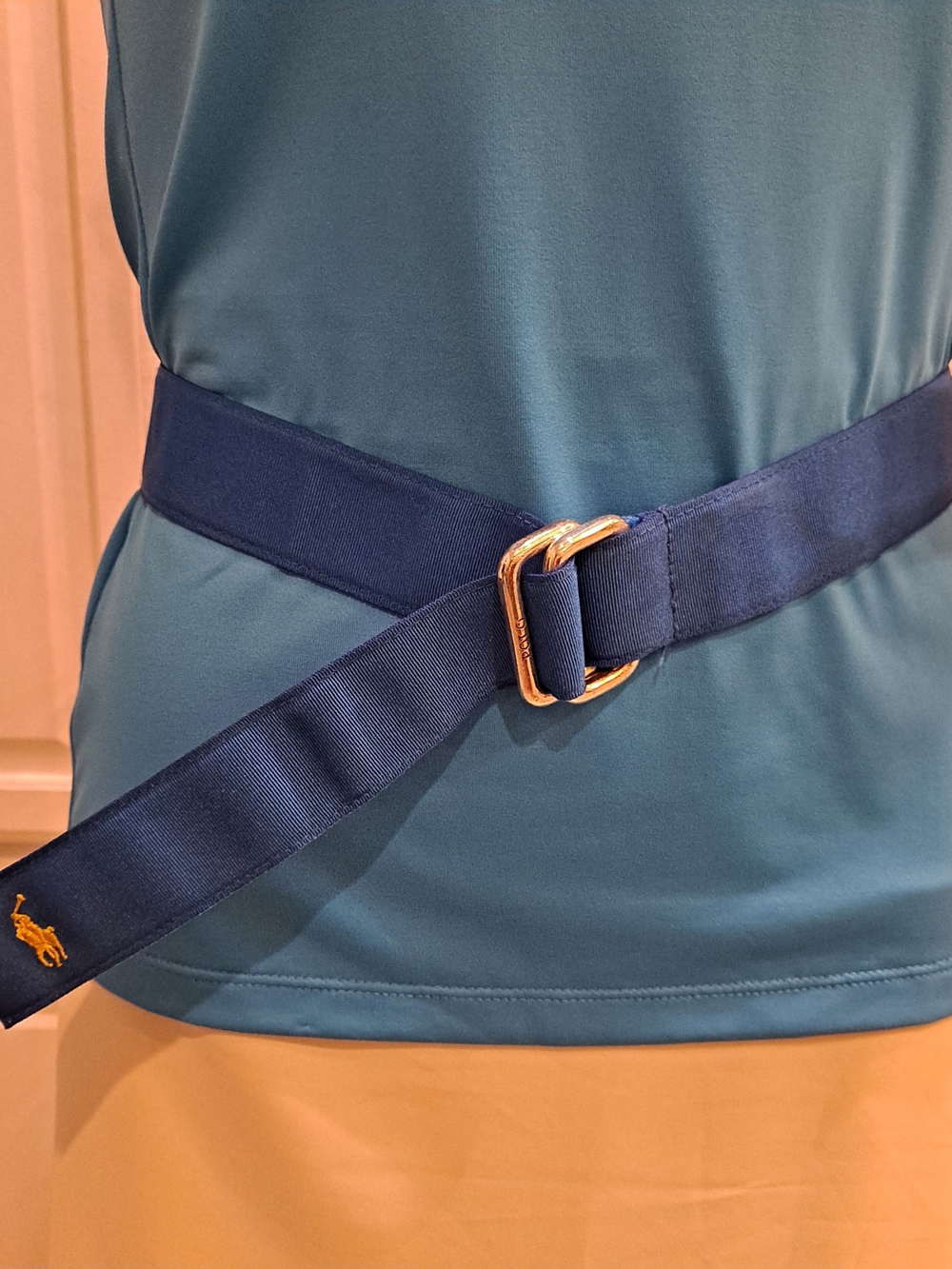 Polo Ralph Lauren Royal Navy Grosgrain Adjustable Belt Silver Buckle Unisex